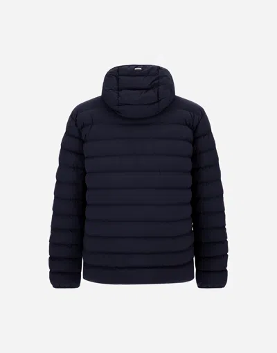 Herno Piumino In Nylon Stretch Blu Navy Uomo In Black