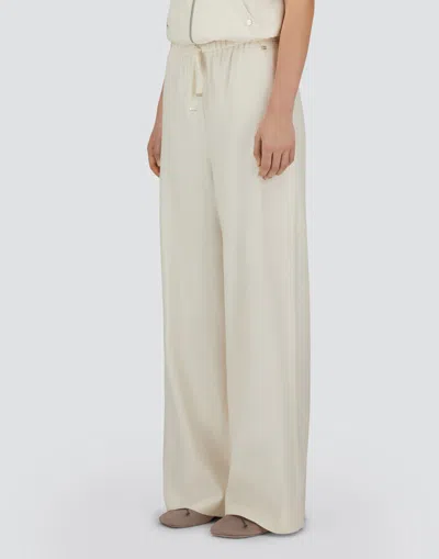 Herno Resort Trousers In Cotton Feel With Drawstring In Brown