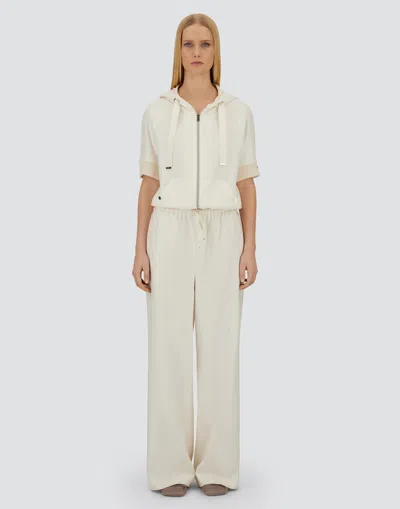 Herno Resort Trousers In Cotton Feel With Drawstring In Brown