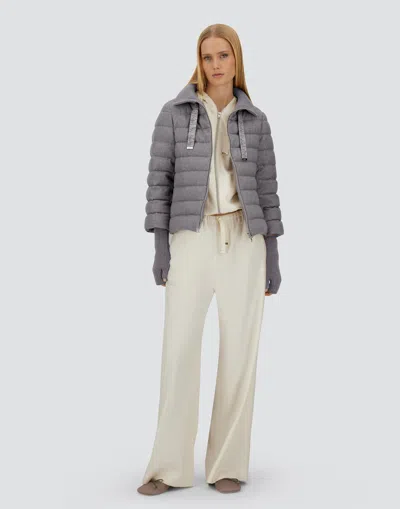 Herno Resort Cape In Lucent Cashmere Wool In Gray