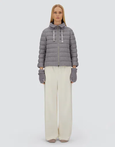 Herno Resort Cape In Lucent Cashmere Wool In Gray