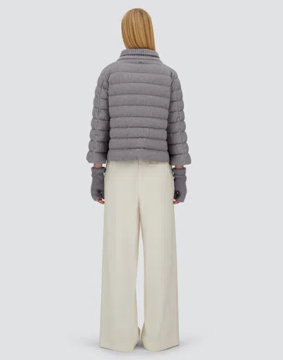 Herno Resort Cape In Lucent Cashmere Wool In Gray