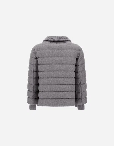 Herno Resort Cape In Lucent Cashmere Wool In Gray