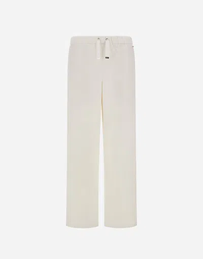 Herno Resort Trousers In Cotton Feel With Drawstring In Brown