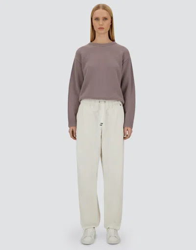 Herno Resort Trousers In Cotton Feel With Drawstring In Brown
