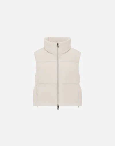 Herno Velvet Sleeveless Down Jacket In Neutral