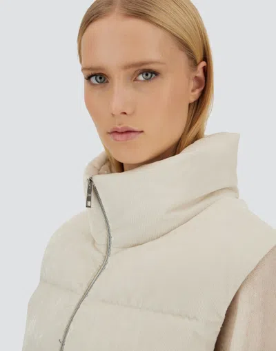 Herno Velvet Sleeveless Down Jacket In Neutral
