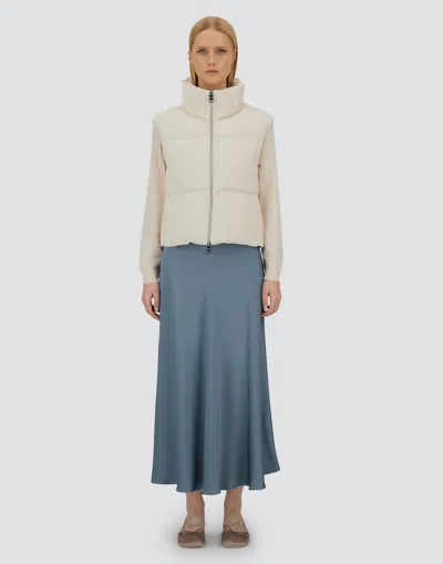 Herno Velvet Sleeveless Down Jacket In Neutral