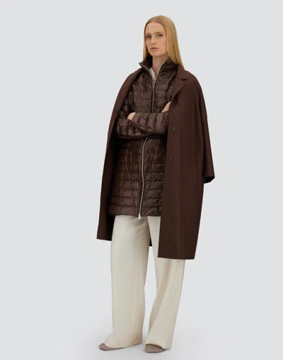 Herno Cappotto Lungo Con Piumino Staccabile Coat In Brown