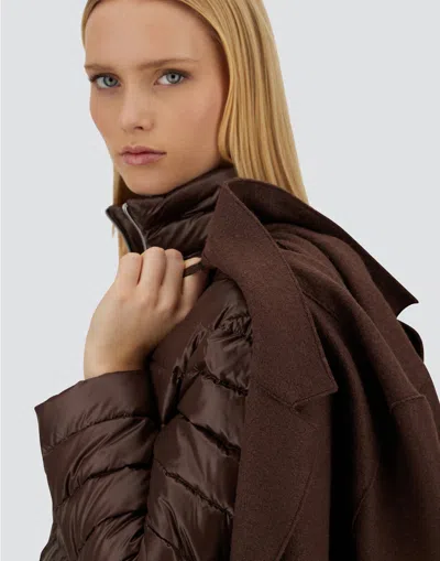 Herno Cappotto Lungo Con Piumino Staccabile Coat In Brown