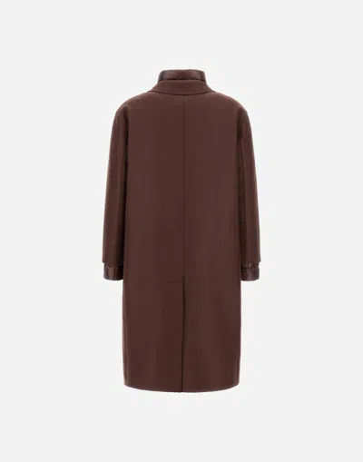 Herno Cappotto Lungo Con Piumino Staccabile Coat In Brown