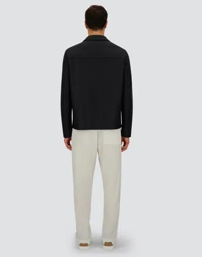 Herno Virgin Wool Overshirt Jacket Jackets And Coats Blue In Blue