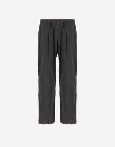 Herno Resort Trousers In Wool Knickerbocker In Gray