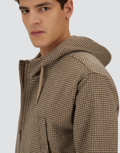 Herno Resort Field Jacket In Houndstooth Cashmere In Gray