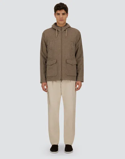 Herno Resort Field Jacket In Houndstooth Cashmere In Gray