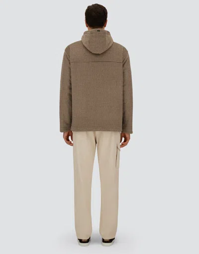Herno Resort Field Jacket In Houndstooth Cashmere In Gray