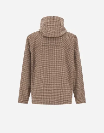 Herno Resort Field Jacket In Houndstooth Cashmere In Gray