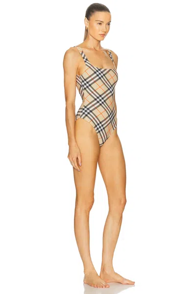 Burberry Women Check Swimsuit In Multi