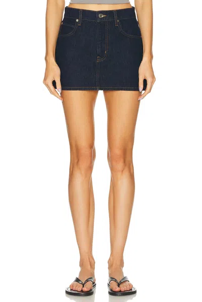 Frame The Mini Skirt Rinse In Blue
