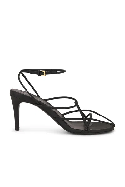 Khaite 75mm Loulou Leather Sandals In Black