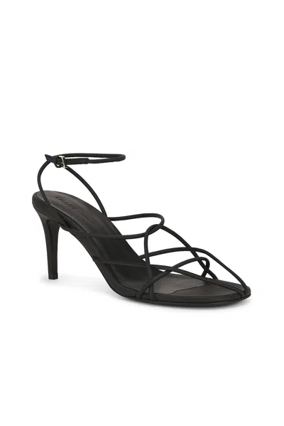 Khaite 75mm Loulou Leather Sandals In Black