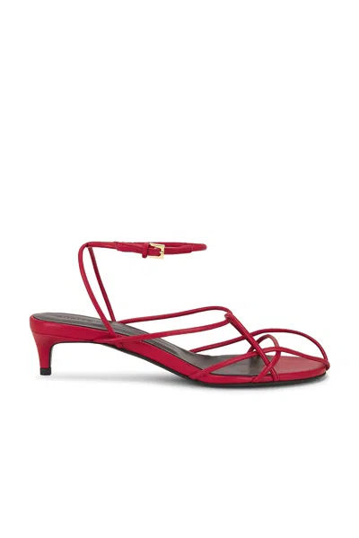 Khaite 35mm Loulou Leather Sandals In Red