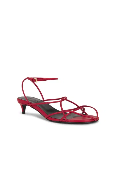 Khaite 35mm Loulou Leather Sandals In Red
