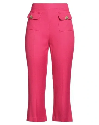 Elisabetta Franchi Woman Pants Fuchsia Size 6 Viscose, Wool In Pink