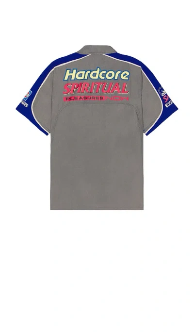 Pleasures Terror Button Up Shirt In Gray