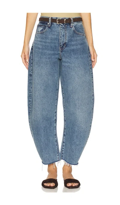 Frame Bubble Crop High Waist Wide-leg Jeans In Blue