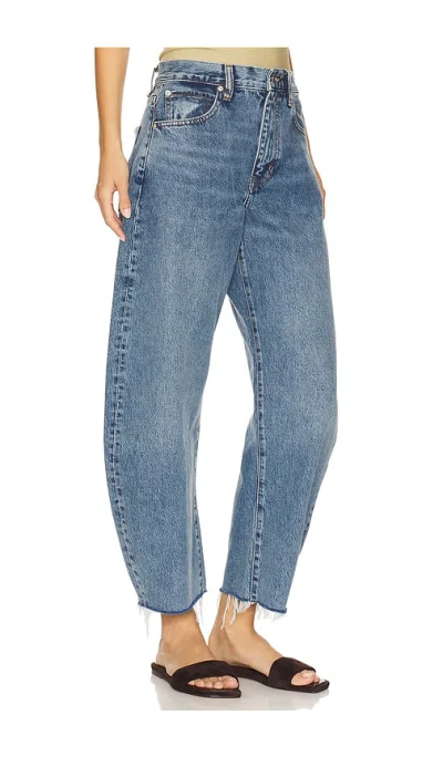 Frame Bubble Crop High Waist Wide-leg Jeans In Blue