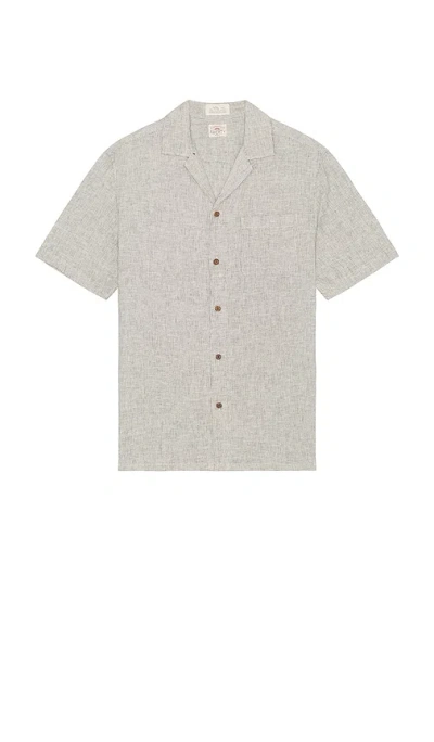 Faherty Short-sleeve Breeze Camp Shirt In Gray