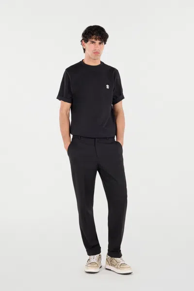 Roberto Cavalli T-shirt With Mirror Snake Monogram In Black