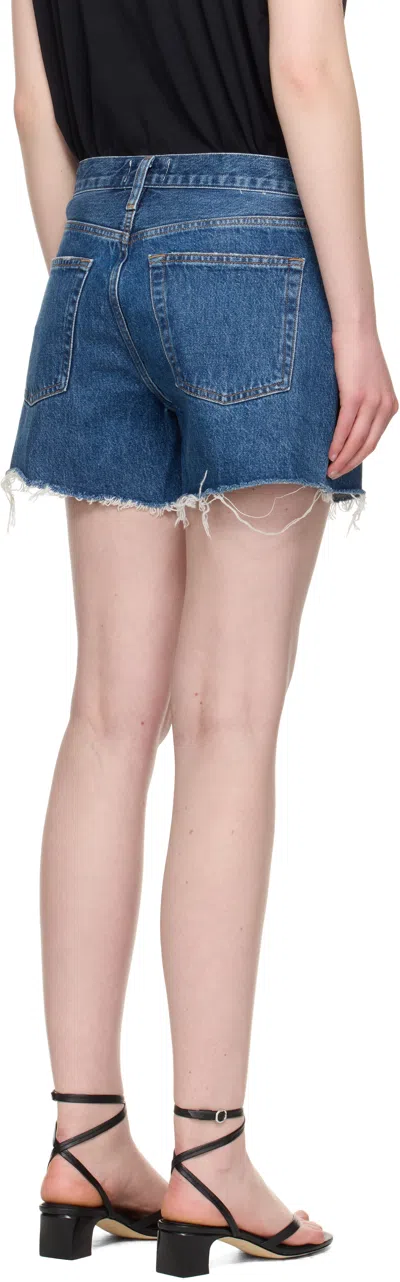 Agolde Denim Shorts With Belt Loops In Blue