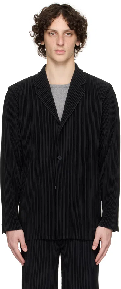 Issey Miyake Pleats Blazer In Black