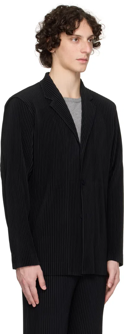 Issey Miyake Pleats Blazer In Black