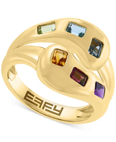 Effy Collection Effy Multi-gemstone Statement Ring (1-1/2 Ct. T.w.) In 14k Yellow Gold-plated Sterling Silver