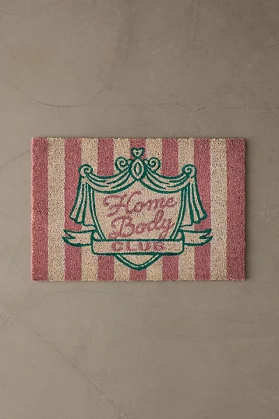 Urban Outfitters Homebody Club Striped Coir Doormat In Rose At  In Multi