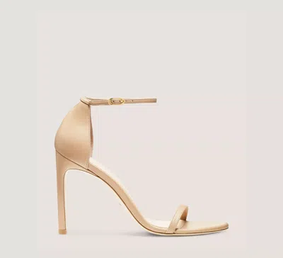 Stuart Weitzman One-word Loop Sandals With High Heels In Neutral