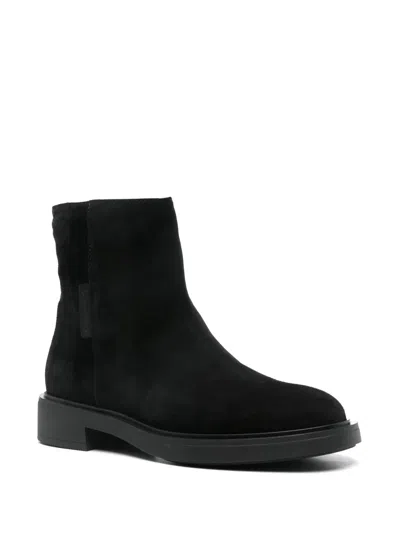 Gianvito Rossi Shearling-lining Suede Boots In Black
