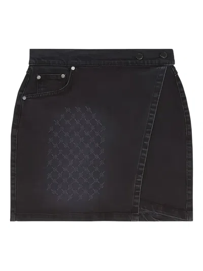 Daily Paper Wrap Mini Skirt In Black