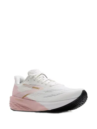 Brooks Women's Launch 11 Running Sneakers From Finish Line In White/gold/pink