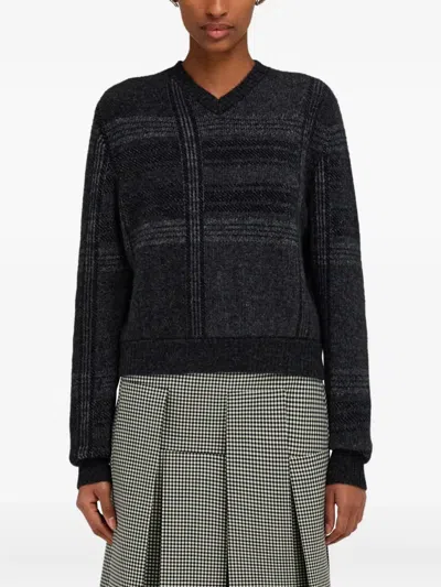 Ferragamo V-neck Jumper In Black