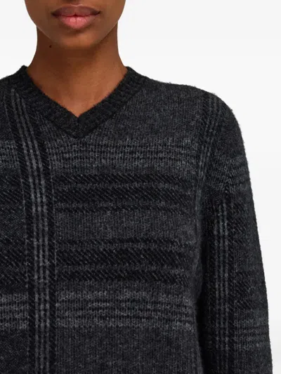 Ferragamo V-neck Jumper In Black