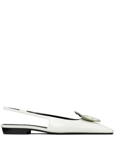 Tory Burch Patos Slingback Flat In White