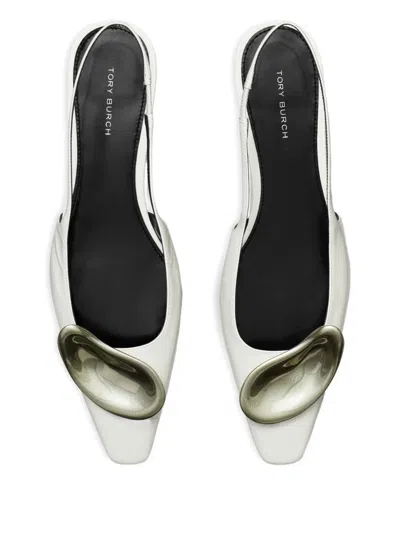 Tory Burch Patos Slingback Flat In White
