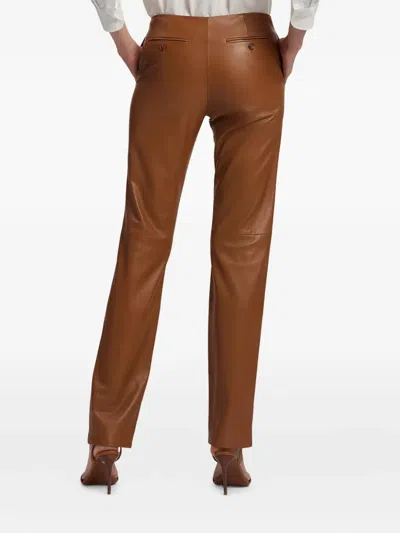 Ralph Lauren Bejamen Soft Leather Pants In Brown