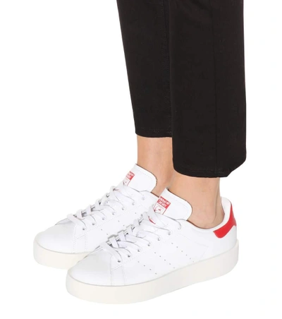 Shop Adidas Originals Stan Smith Bold Leather Sneakers In White