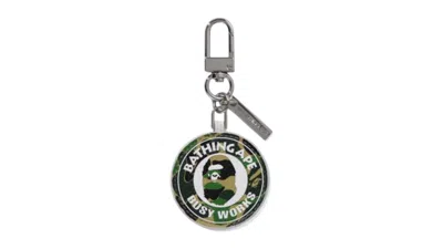 Pre-owned Bape Abc Camo Busy Works Keychain Keychain In Green