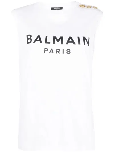 Balmain White T-shirt In Multi